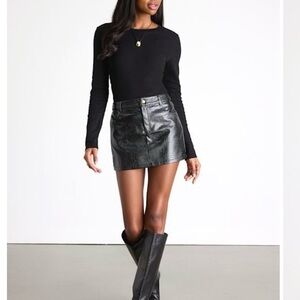 GAP Leather Mini Skirt with Pockets
